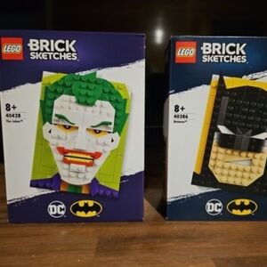 LEGO Brick Sketches: The Joker (40428) And Batman (40386) UNOPENED